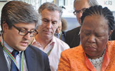 Professor Bruce Mellado from Wits with Science and Technology Minister, Naledi Pandor.